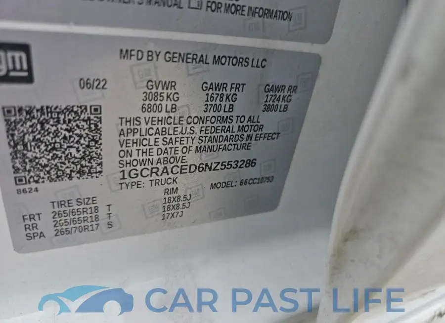 1GCRACED6NZ553286# 10