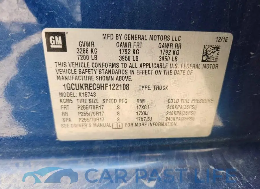 1GCUKREC9HF122108# 12