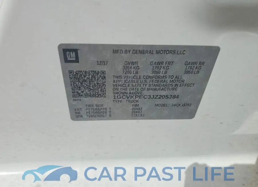 1GCVKPEC3JZ205384# 12