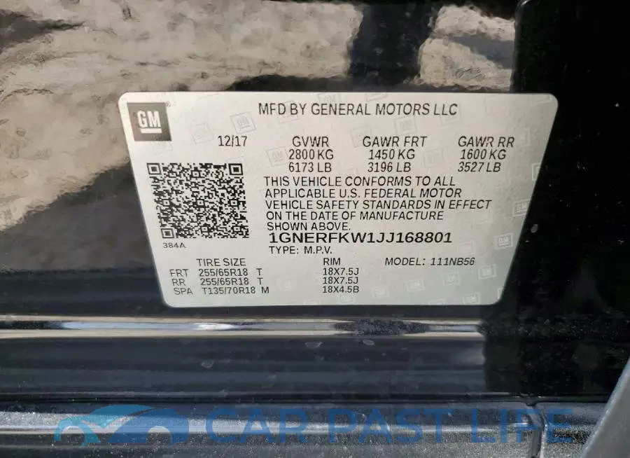 1GNERFKW1JJ168801# 13