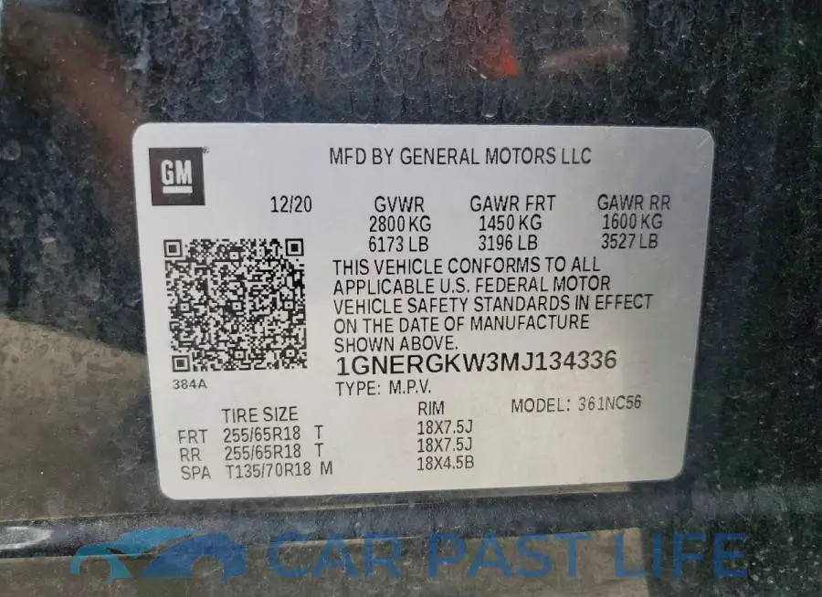 1GNERGKW3MJ134336# 13