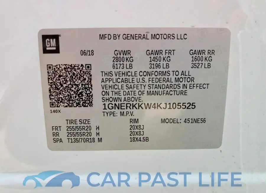 1GNERKKW4KJ105525# 12