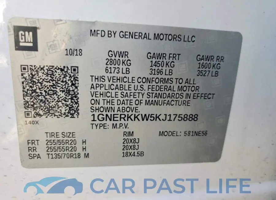 1GNERKKW5KJ175888# 13