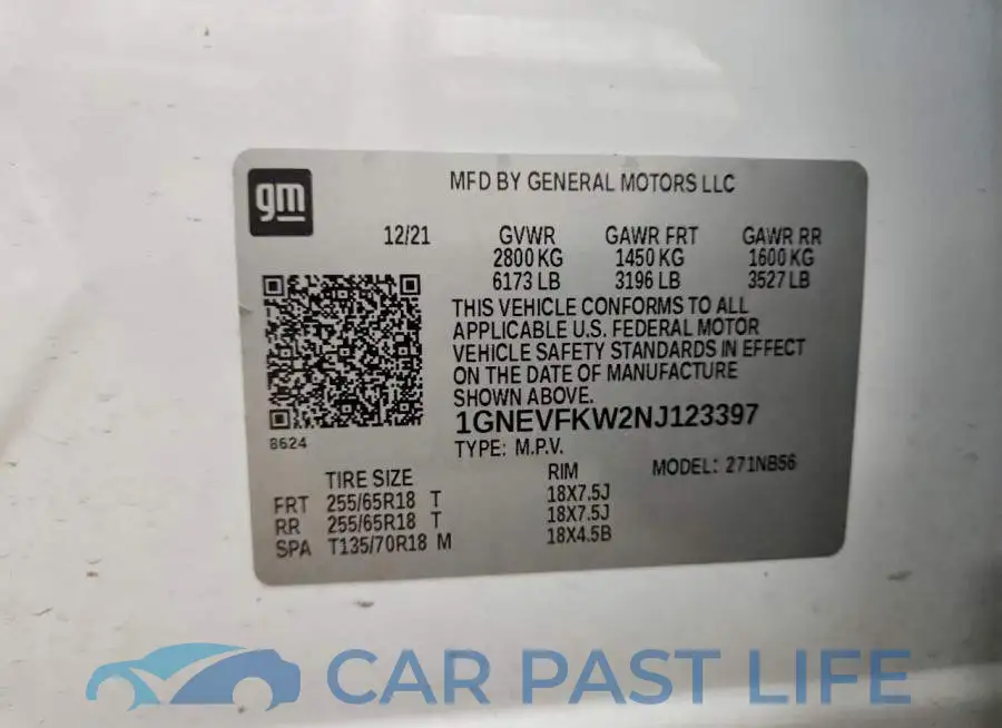 1GNEVFKW2NJ123397# 14