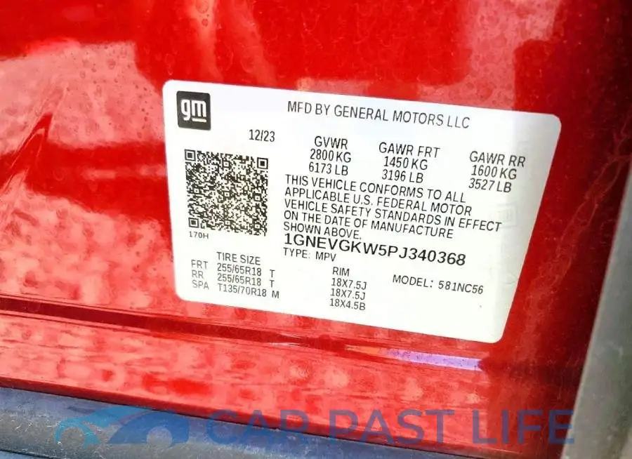 1GNEVGKW5PJ340368# 13