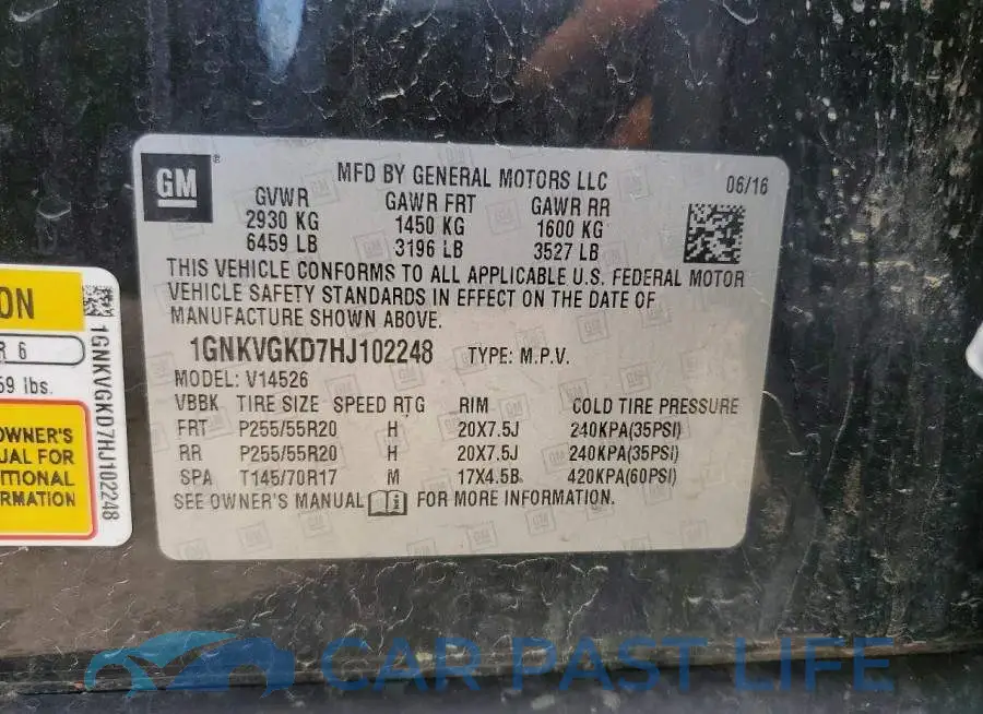1GNKVGKD7HJ102248# 14