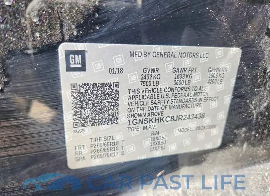 1GNSKHKC8JR243438# 13