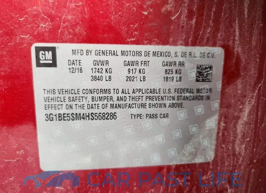 3G1BE5SM4HS568286# 12