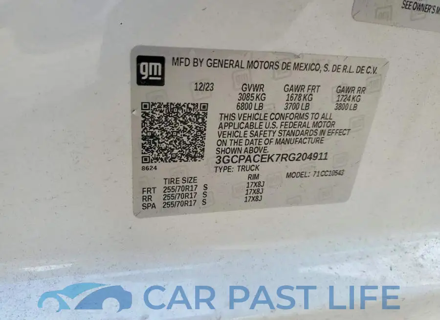 3GCPACEK7RG204911# 12