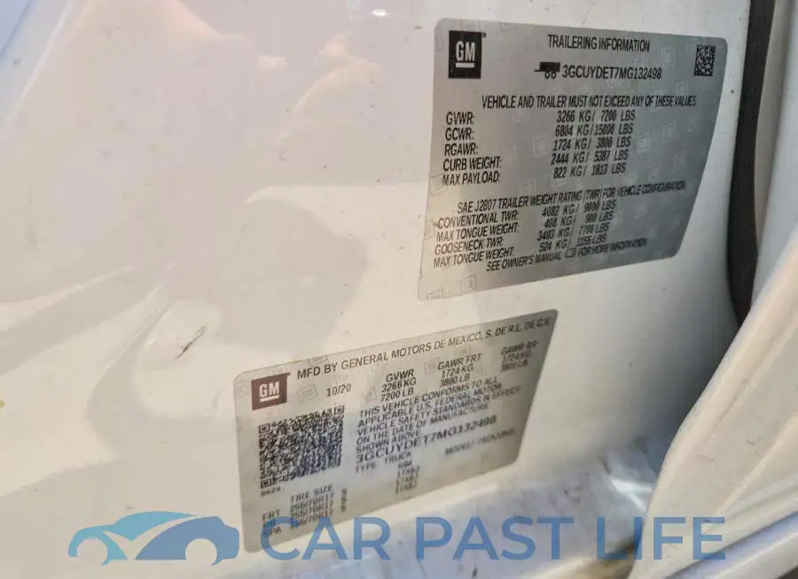 3GCUYDET7MG132498# 12