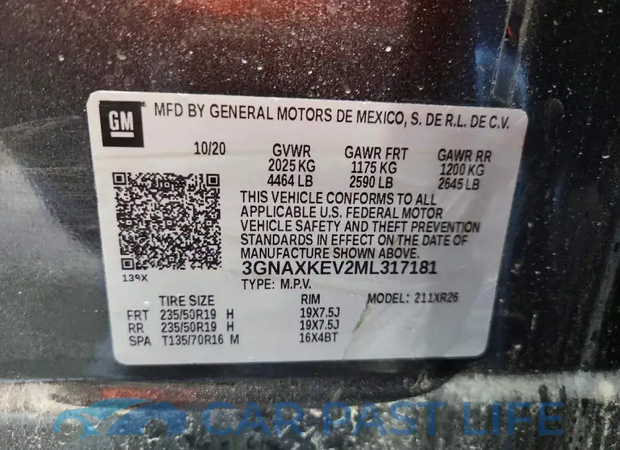 3GNAXKEV2ML317181# 12