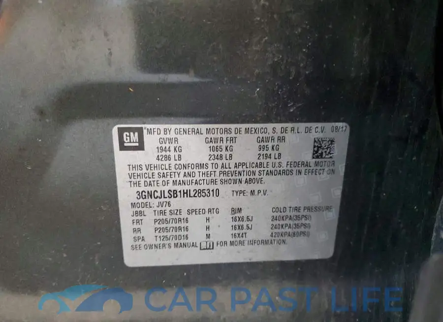 3GNCJLSB1HL285310# 13