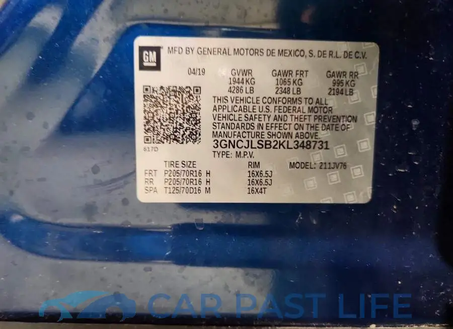 3GNCJLSB2KL348731# 13