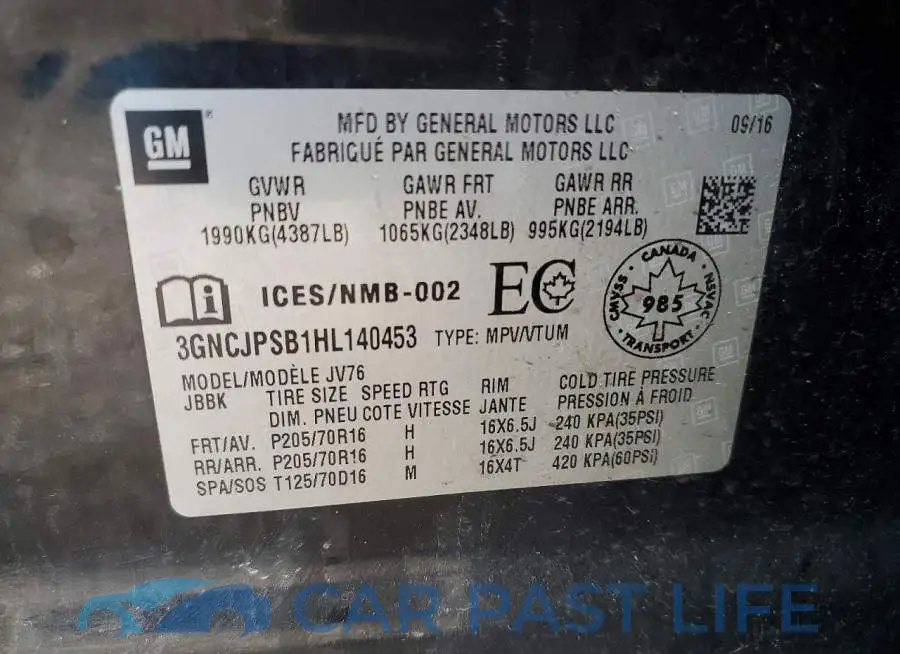 3GNCJPSB1HL140453# 13