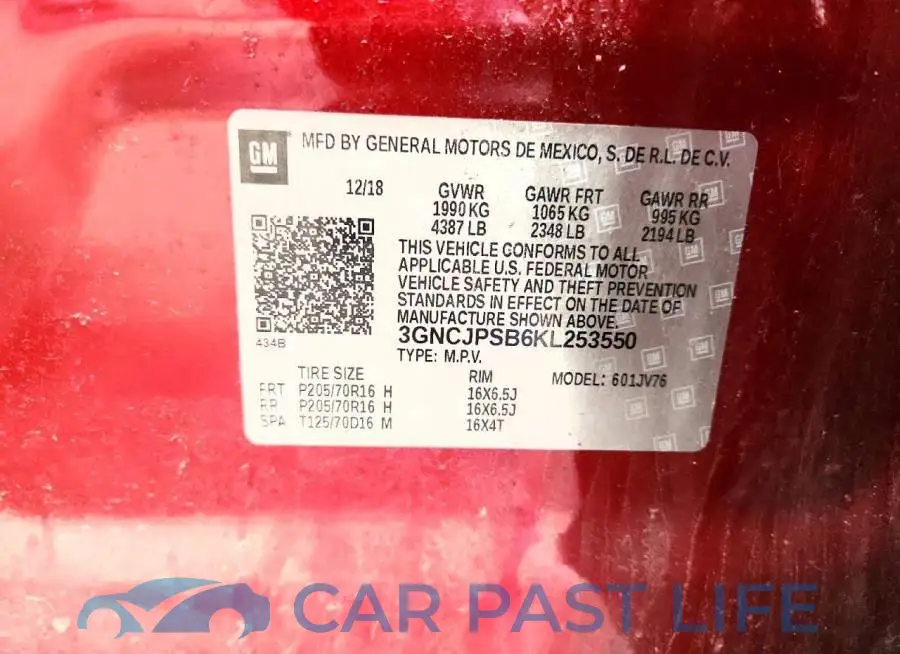 3GNCJPSB6KL253550# 13