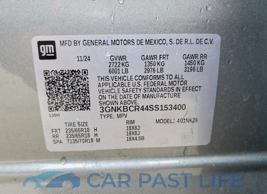 3GNKBCR44SS153400# 13
