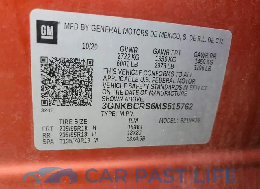 3GNKBCRS6MS515762# 14