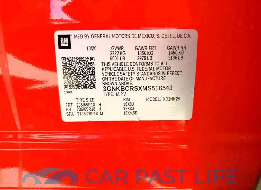 3GNKBCRSXMS516543# 13