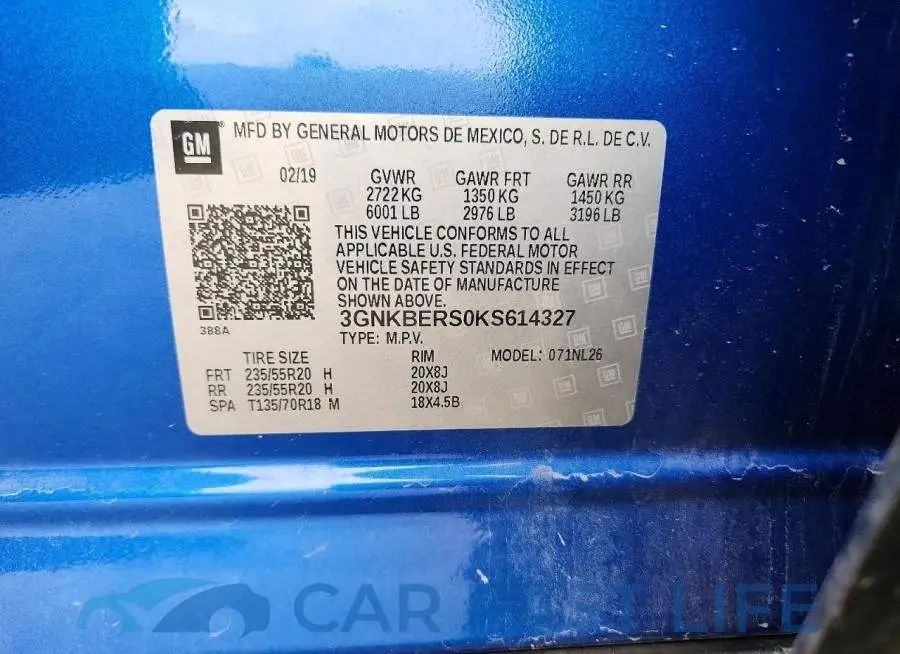 3GNKBERS0KS614327# 13