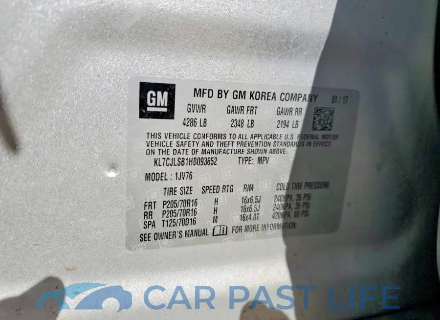 KL7CJLSB1HB093652# 13