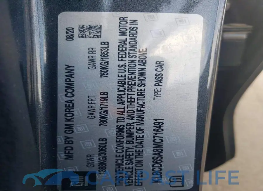 KL8CD6SA8MC716491# 12