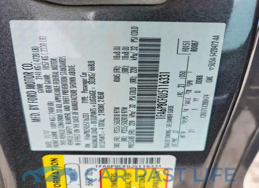 1FA6P8CF0J5116331# 12
