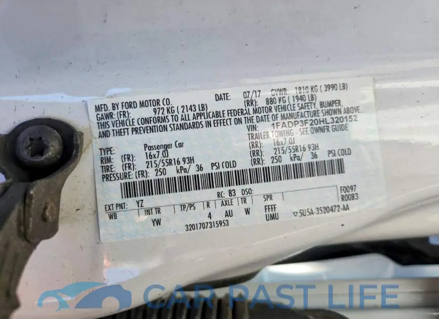 1FADP3F20HL320152# 12