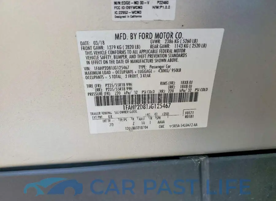 1FAHP2D81JG125467# 12