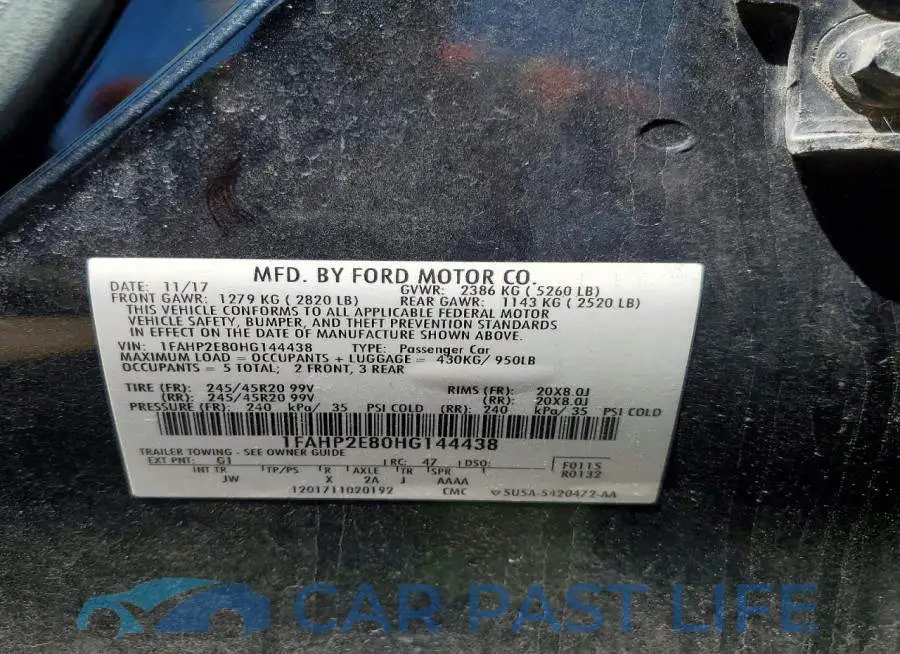 1FAHP2E80HG144438# 12