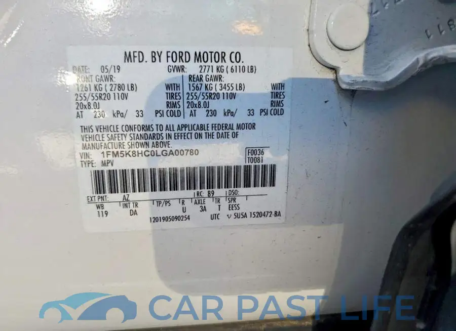 1FM5K8HC0LGA00780# 12