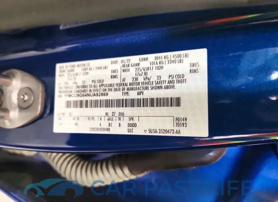 1FMCU9G64NUA92869# 13