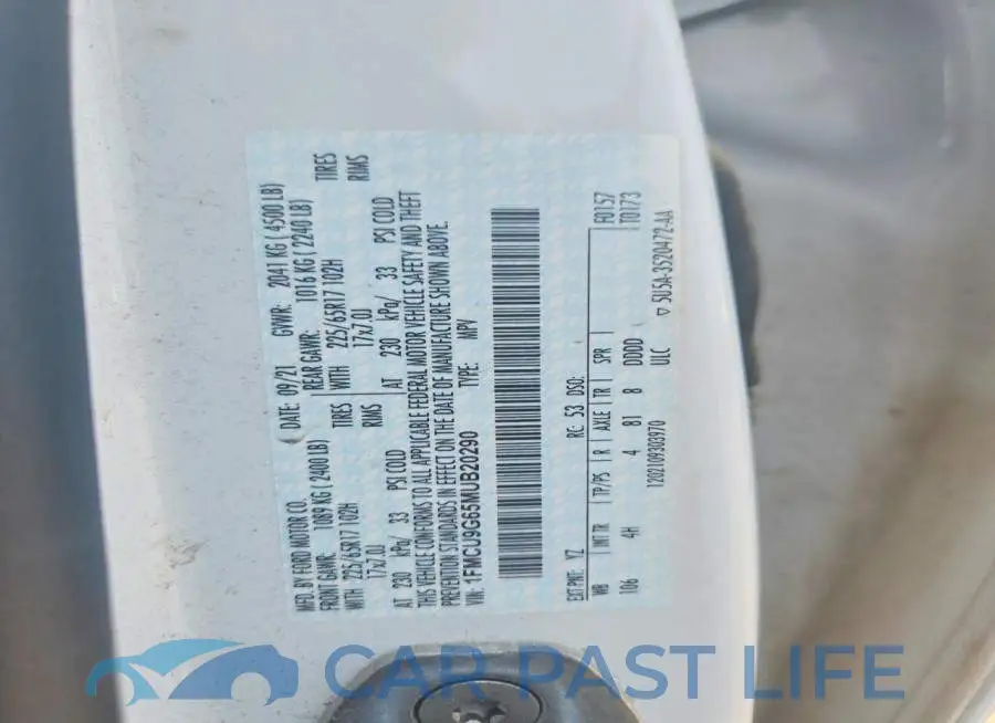 1FMCU9G65MUB20290# 12