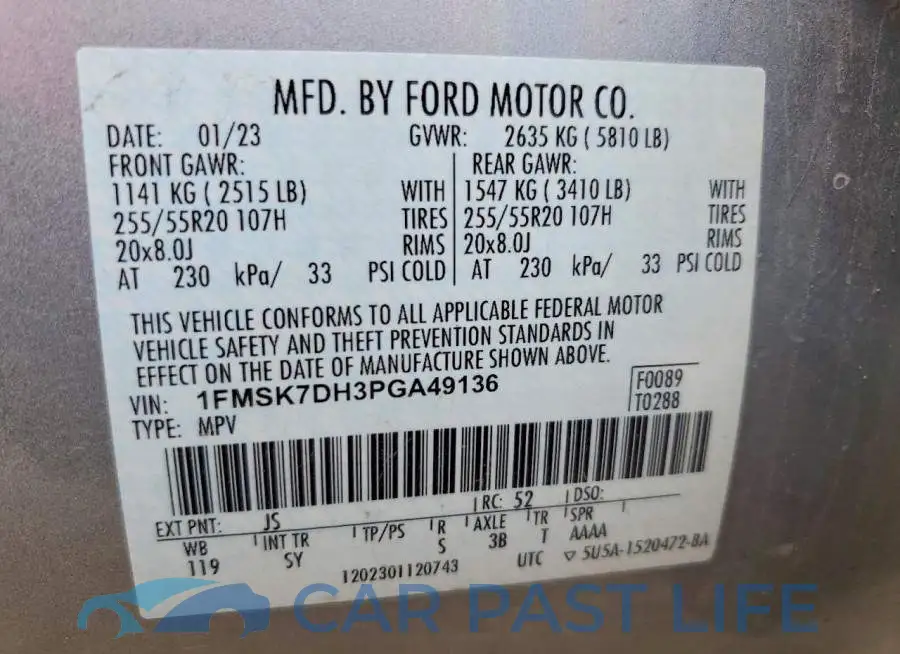 1FMSK7DH3PGA49136# 12