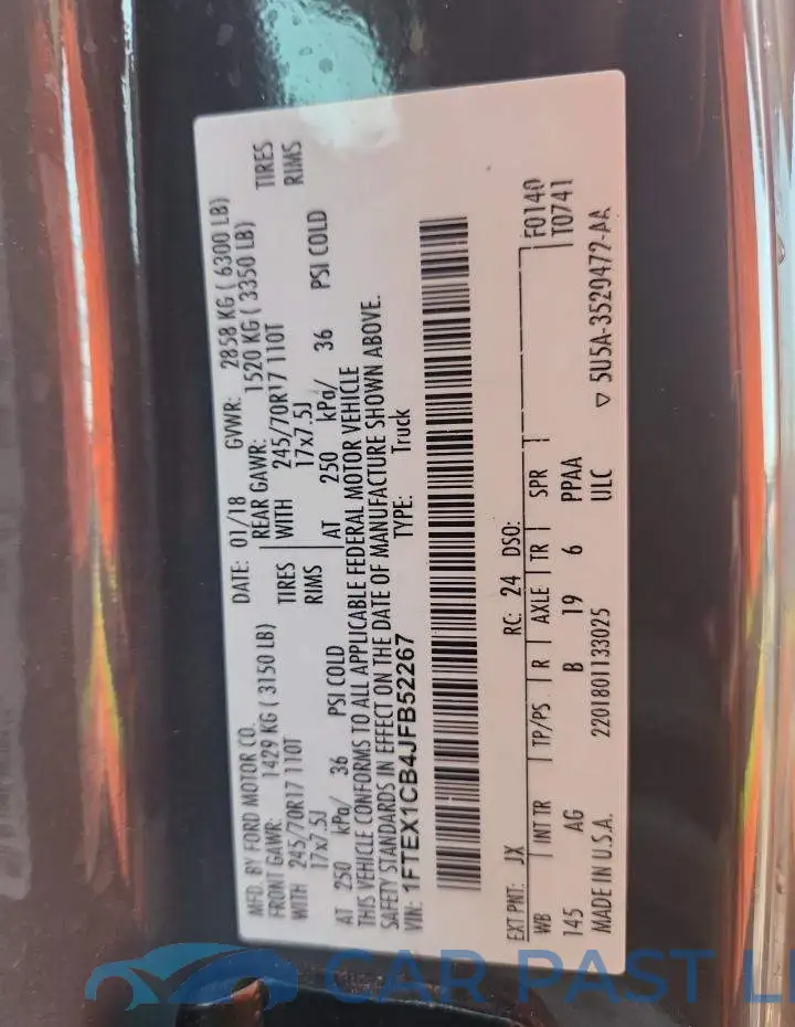 1FTEX1CB4JFB52267# 13