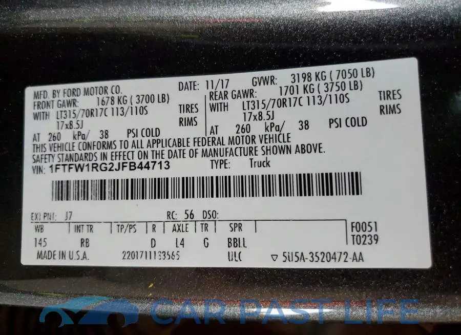 1FTFW1RG2JFB44713# 12