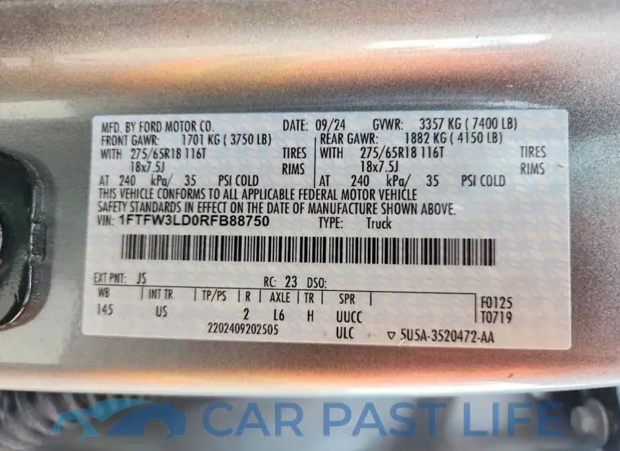 1FTFW3LD0RFB88750# 12