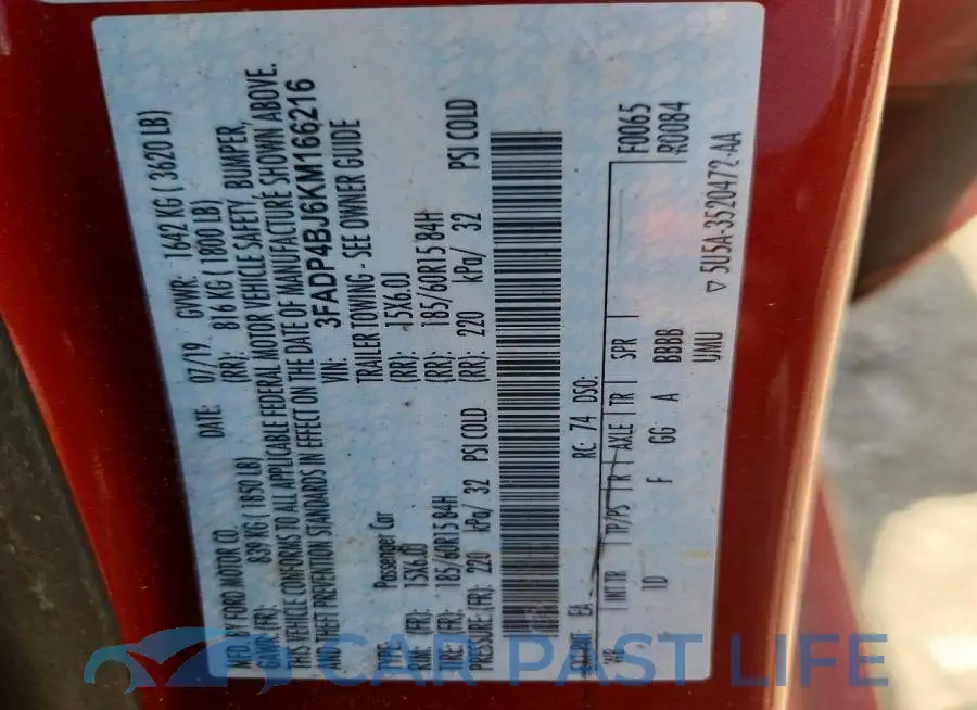 3FADP4BJ6KM166216# 14