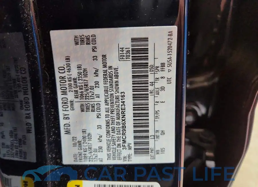 3FMCR9B6XNRE34163# 13