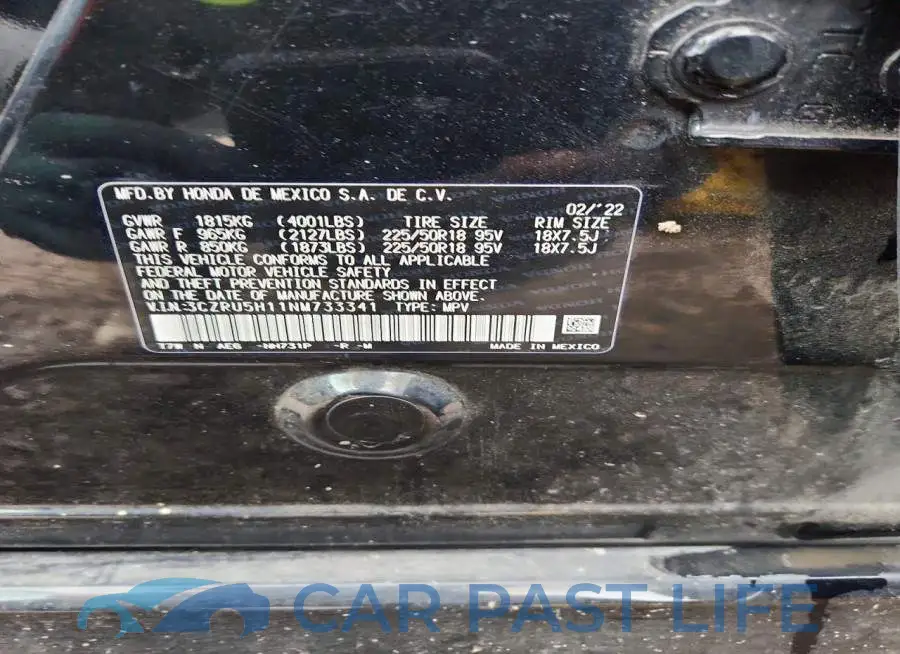3CZRU5H11NM733341# 13