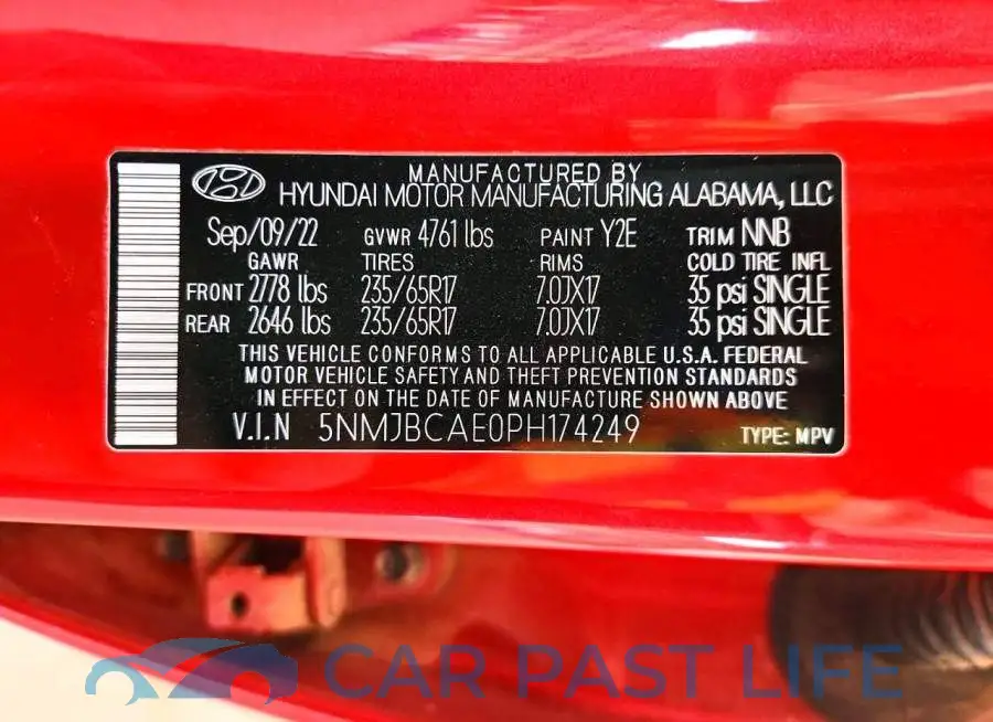 5NMJBCAE0PH174249# 13