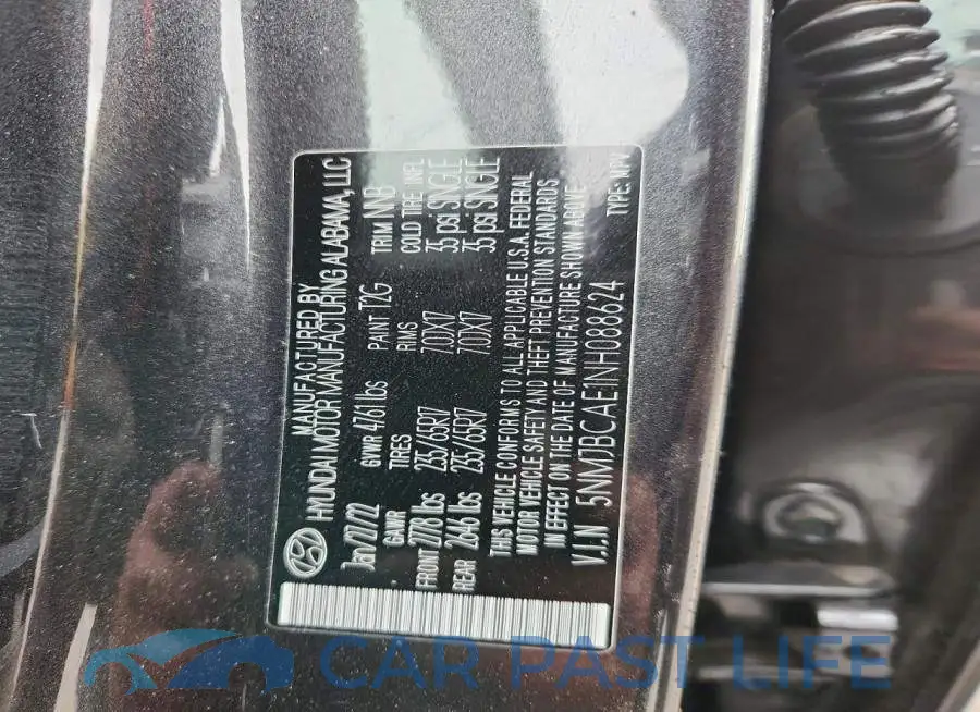 5NMJBCAE1NH088624# 14