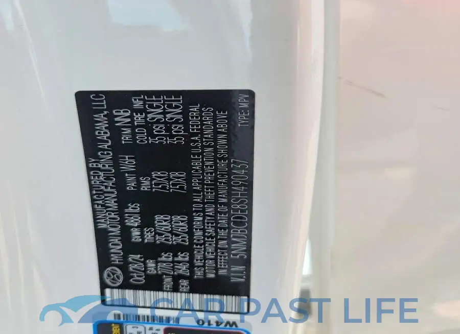 5NMJBCDE8SH490437# 13