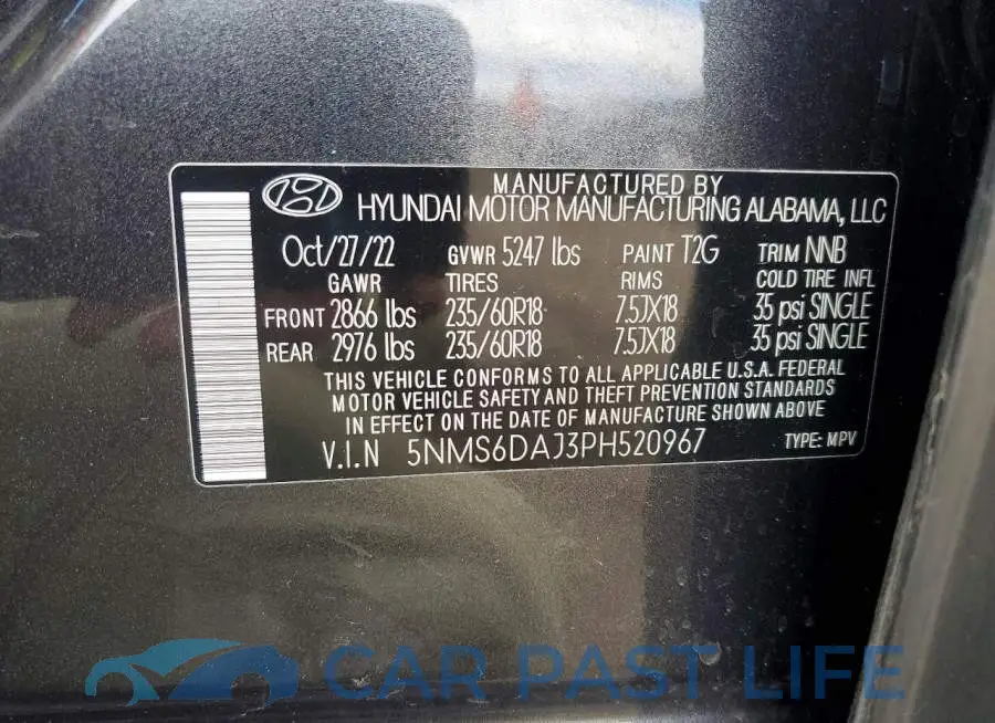 5NMS6DAJ3PH520967# 13