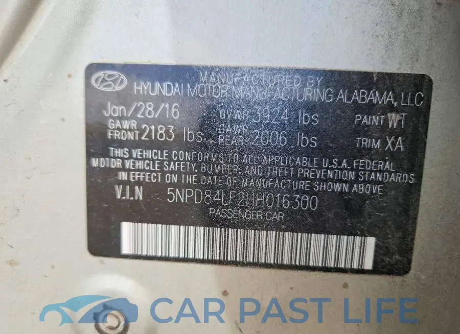 5NPD84LF2HH016300# 13