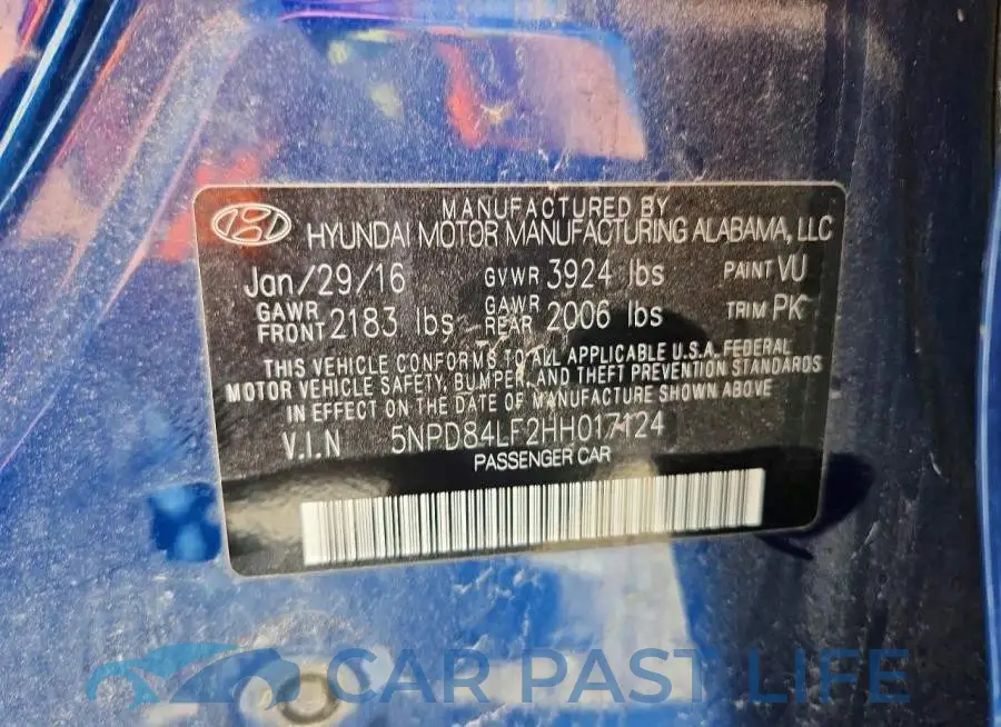5NPD84LF2HH017124# 12