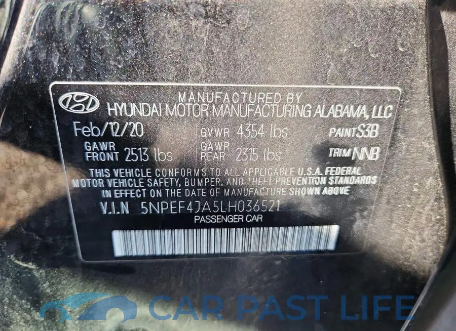 5NPEF4JA5LH036521# 13