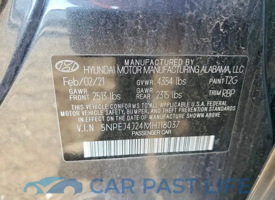 5NPEJ4J24MH118037# 12
