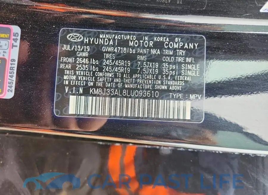 KM8J33AL8LU093610# 12