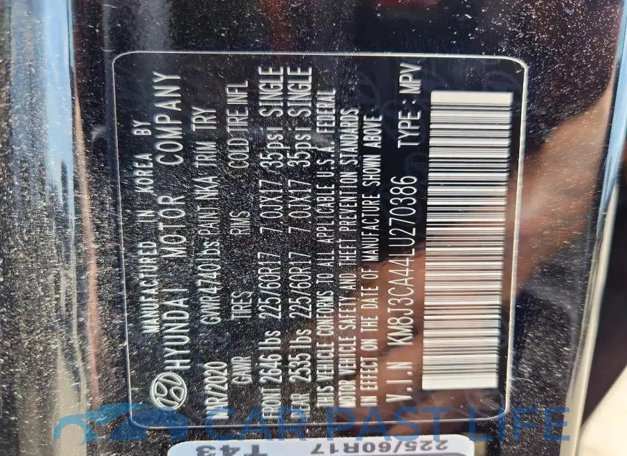 KM8J3CA44LU270386# 13