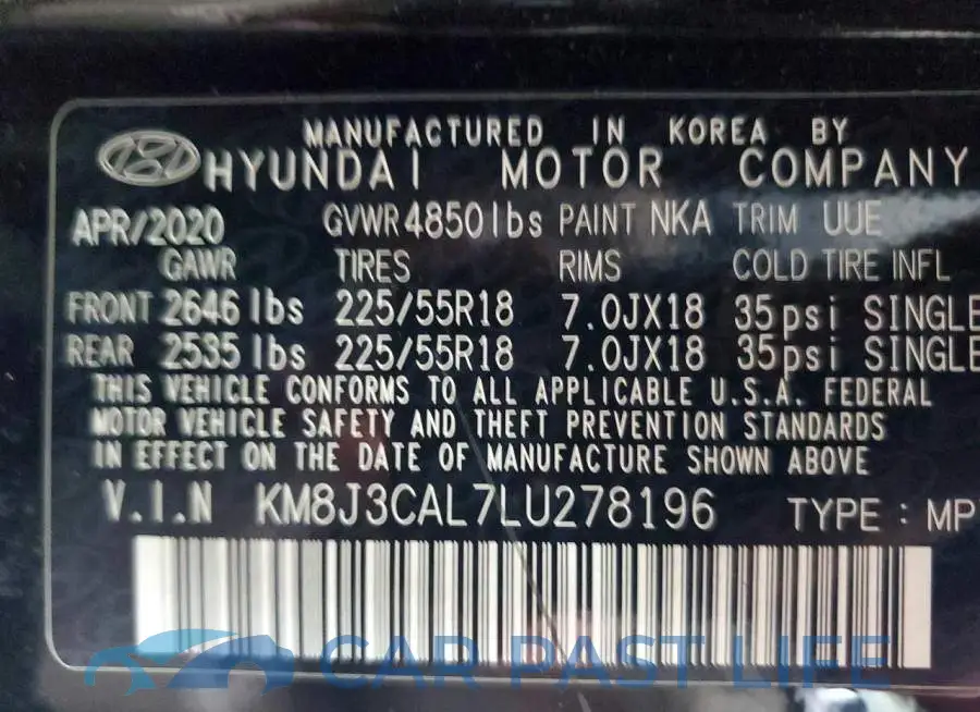 KM8J3CAL7LU278196# 13